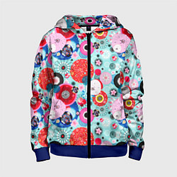 Детская толстовка на молнии Abstract flowers