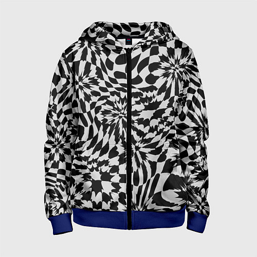 Детская толстовка на молнии Пластика шахматной доски / 3D-Синий – фото 1