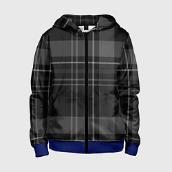 Толстовка на молнии детская Темная клетка, цвет: 3D-синий