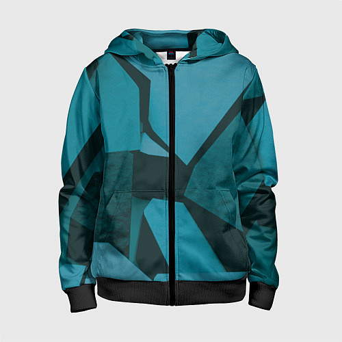 Детская толстовка на молнии Синие камни / 3D-Черный – фото 1