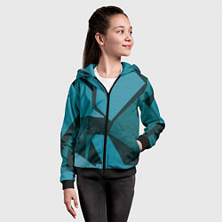 Толстовка на молнии детская Синие камни, цвет: 3D-черный — фото 2