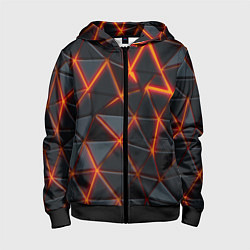 Детская толстовка на молнии Треугольники и неон