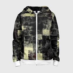 Толстовка на молнии детская Жёлтый абстракт, цвет: 3D-белый