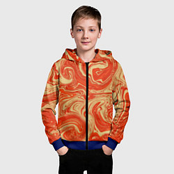 Толстовка на молнии детская Апельсиновый узор, цвет: 3D-синий — фото 2