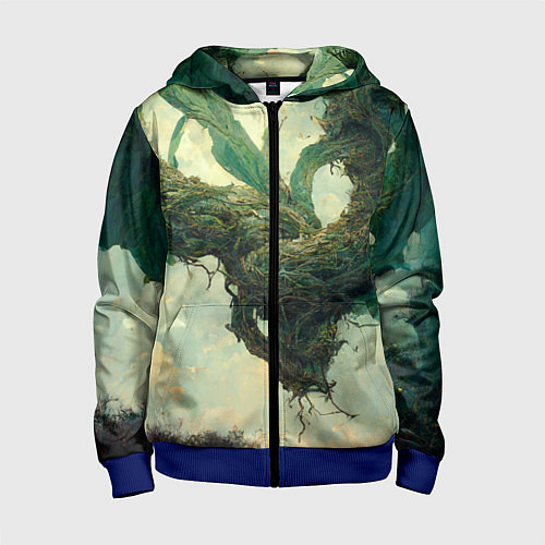 Детская толстовка на молнии Рисунок нейросети / 3D-Синий – фото 1