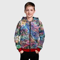 Толстовка на молнии детская Слияние красок, цвет: 3D-красный — фото 2