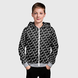Толстовка на молнии детская B A P black n white pattern, цвет: 3D-меланж — фото 2