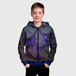 Толстовка на молнии детская Светящаяся неоновая лава, цвет: 3D-синий — фото 2