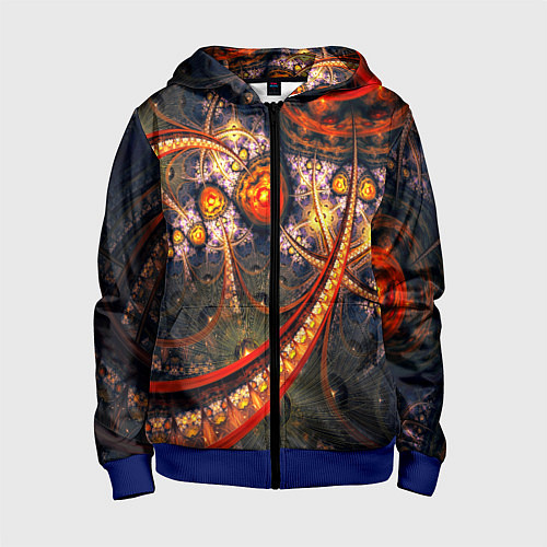 Детская толстовка на молнии Fractal illusion / 3D-Синий – фото 1