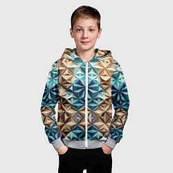 Толстовка на молнии детская Бумажный футуризм, цвет: 3D-меланж — фото 2