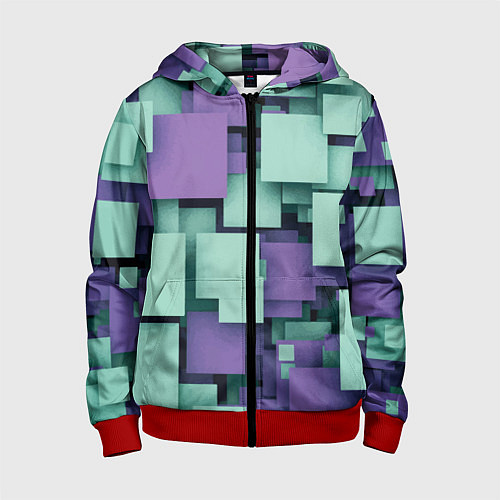 Детская толстовка на молнии Trendy geometric pattern / 3D-Красный – фото 1