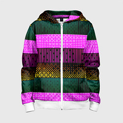 Толстовка на молнии детская Patterned stripes, цвет: 3D-белый