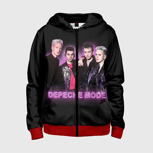 Детская толстовка на молнии 80s Depeche Mode neon / 3D-Красный – фото 1