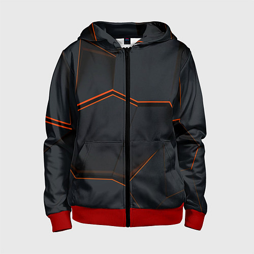 Детская толстовка на молнии Абстрактные разломы текстура / 3D-Красный – фото 1