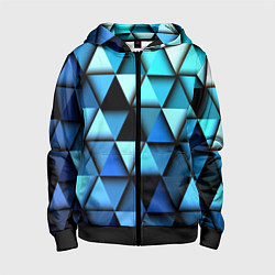 Толстовка на молнии детская Blue triangle, цвет: 3D-черный