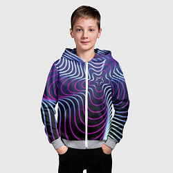 Толстовка на молнии детская Динамичная неоновая спираль, цвет: 3D-меланж — фото 2