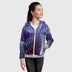 Толстовка на молнии детская Динамичная неоновая спираль, цвет: 3D-меланж — фото 2