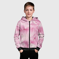 Толстовка на молнии детская Розовые перышки, цвет: 3D-черный — фото 2
