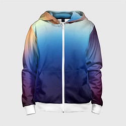 Толстовка на молнии детская Blue gradient colors, цвет: 3D-белый