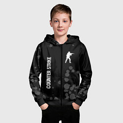 Толстовка на молнии детская Counter Strike glitch на темном фоне: надпись, сим, цвет: 3D-черный — фото 2