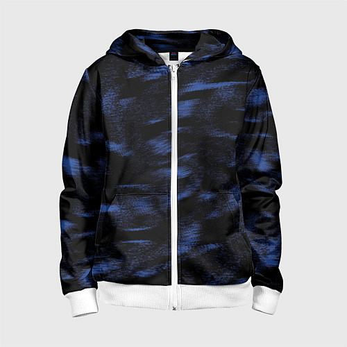 Детская толстовка на молнии Абстракция синего / 3D-Белый – фото 1
