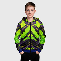 Толстовка на молнии детская Ядовитый экстримальный узор, цвет: 3D-синий — фото 2