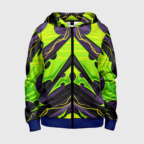 Детская толстовка на молнии Ядовитый экстримальный узор / 3D-Синий – фото 1