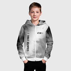 Толстовка на молнии детская Counter Strike 2 glitch на светлом фоне: надпись,, цвет: 3D-белый — фото 2