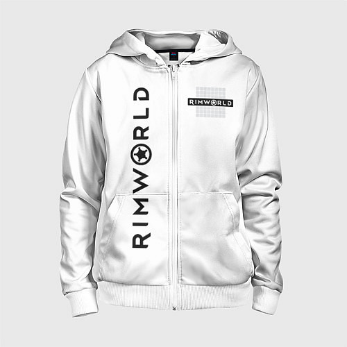 Детская толстовка на молнии Rimworld / 3D-Белый – фото 1