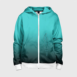 Детская толстовка на молнии Силуэт лисы на градиентном фоне