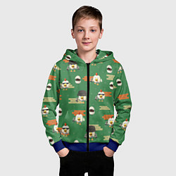 Толстовка на молнии детская Chicken gun battle, цвет: 3D-синий — фото 2