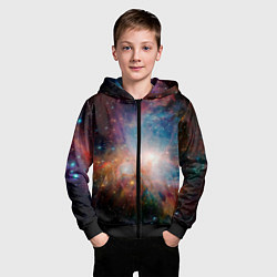 Толстовка на молнии детская Безграничный космос, цвет: 3D-черный — фото 2