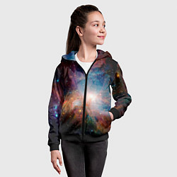 Толстовка на молнии детская Безграничный космос, цвет: 3D-черный — фото 2