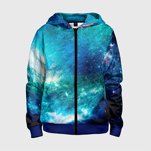 Детская толстовка на молнии Звёздная Вселенная / 3D-Синий – фото 1