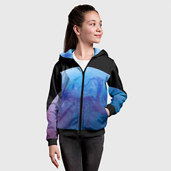 Толстовка на молнии детская Часть красочной планеты и космос, цвет: 3D-черный — фото 2