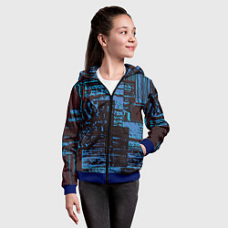 Толстовка на молнии детская Рельеф камня, цвет: 3D-синий — фото 2