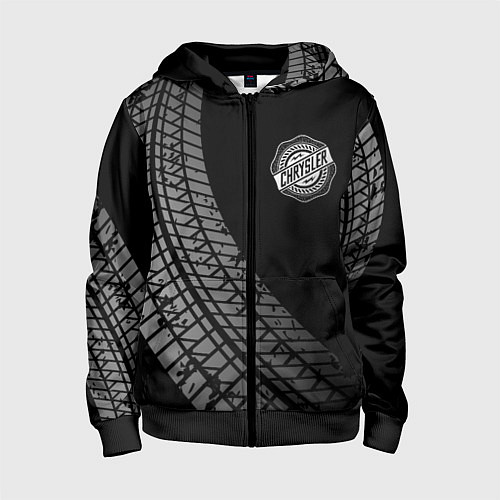 Детская толстовка на молнии Chrysler tire tracks / 3D-Черный – фото 1