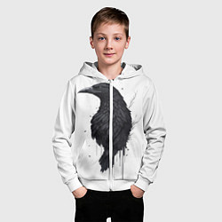 Толстовка на молнии детская Черный странник, цвет: 3D-белый — фото 2