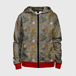 Детская толстовка на молнии Малиновки и зверобой