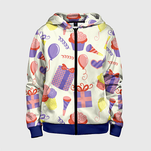 Детская толстовка на молнии Holiday / 3D-Синий – фото 1