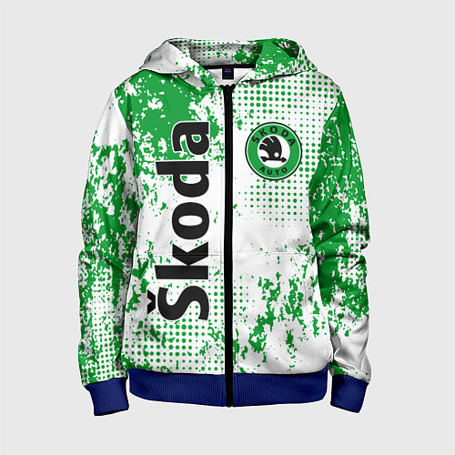 Детская толстовка на молнии Skoda auto logo / 3D-Синий – фото 1