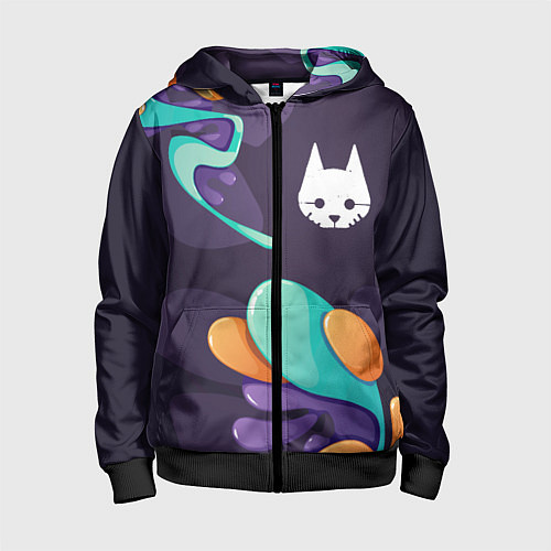 Детская толстовка на молнии Stray graffity splash / 3D-Черный – фото 1