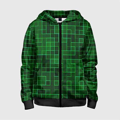 Детская толстовка на молнии Тетрис узор / 3D-Черный – фото 1