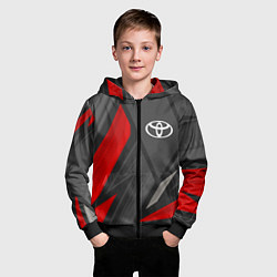 Толстовка на молнии детская Toyota sports racing, цвет: 3D-черный — фото 2