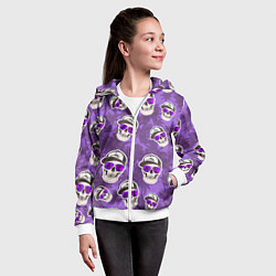 Толстовка на молнии детская Черепа и пальмы, цвет: 3D-белый — фото 2