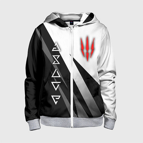 Детская толстовка на молнии The witcher - знаки / 3D-Меланж – фото 1