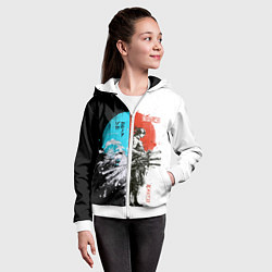 Толстовка на молнии детская Зоро в инверсии - One Piece, цвет: 3D-белый — фото 2