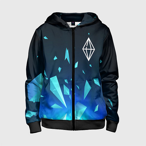 Детская толстовка на молнии The Sims взрыв частиц / 3D-Черный – фото 1