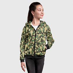 Толстовка на молнии детская Камуфляж из раков, цвет: 3D-черный — фото 2