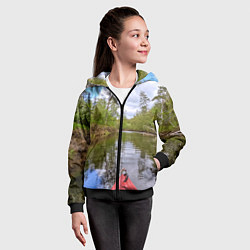 Толстовка на молнии детская Красная байдарка, цвет: 3D-черный — фото 2